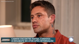 Rafael Cardoso em entrevista ao 'Domingo Espetacular'