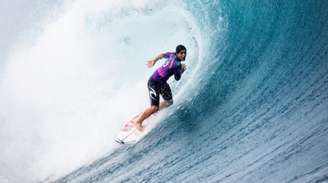 O brasileiro Gabriel Medina em ação na etapa do Taiti do Circuito Mundial de surfe (Crédito: WSL/Divulgação)