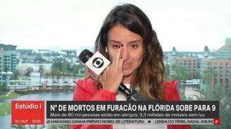 Raquel Krähenbühl se emociona ao falar de cobertura de furacão Milton