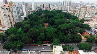 Vista aérea do Parque Zoobotânico do Museu Paraense Emílio Goeldi, em Belém: durante a COP 30, parceria com o museu contribuirá para que a Casa Inovação Finep funcione como um espaço de interação e divulgação de propostas integradas para solucionar os desafios brasileiros no contexto da crise climática global. Divulgação, Museu Goeldi, CC BY.