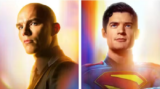 Nicholas Hoult (à esquerda) como Lex Luthor e David Corenswet como Superman