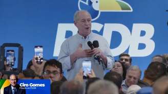 Ciro Gomes em ato de filiação ao PSDB