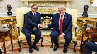 Shehbaz Sharif, primeiro-ministro do Paquistão e Donald Trump