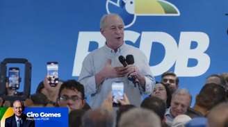 Ciro Gomes em ato de filiação ao PSDB, no ano passado