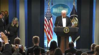 Donald Trump durante coletiva