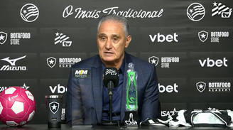  Tite durante coletiva de apresentação no Botafogo