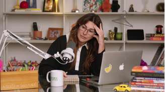 Fernanda Paes Leme, atriz e apresentadora, durante podcast