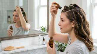 O ideal é dividir o cabelo em pequenas seções e colocar o produto diretamente sobre o couro cabeludo, seguindo a quantidade e a frequência indicadas pelo fabricante.