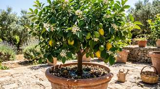 Durante a floração e o desenvolvimento dos limões, a planta precisa sustentar tecidos novos e frutos em crescimento
