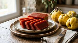 Depois que os marmelos estiverem macios, escorra o excesso de água e transforme a fruta em purê.