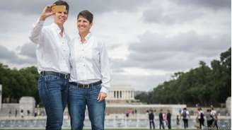 Jana Beckwith e Chris Doerger foram à Washington para formalizar sua união no ano passado