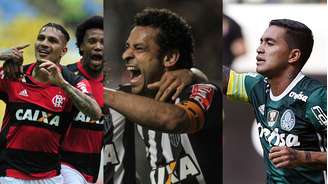 Guerrero (Flamengo), Fred (Atlético-MG) e Dudu (Palmeiras) marcaram gols na 32ª rodada do Campeonato Brasileiro
