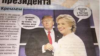 Jornais russos ridicularizam Hillary e exaltam Trump