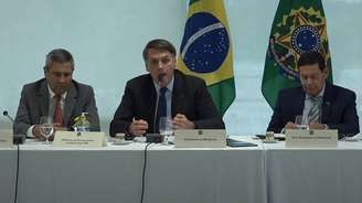 Presidente Jair Bolsonaro durante a reunião ministerial do dia 22 de abril