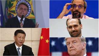 Jair Bolsonaro, Xi Jinping, Abraham Weintraub, Eduardo Bolsonaro e Donald Trump