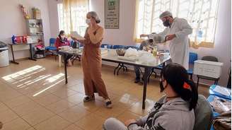 Posto de vacinação contra covid-19 em Araraquara, interior de São Paulo. Cidade atingiu índice epidemiológico para um novo lockdown