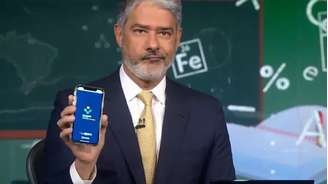 William Bonner testou app do ConecteSUS , mas não deu certo Reprodução/ TV Globo