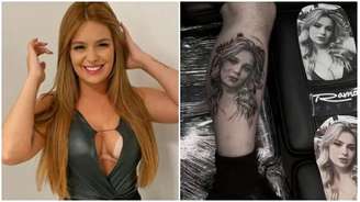 Fã tatuou rosto de Viih Tube na perna Reprodução/Instagram