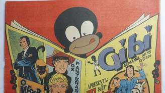 Gibi, o mascote que dava nome à publicação, em representação estereotipada e racista de um menino negro, em ilustração de 1973