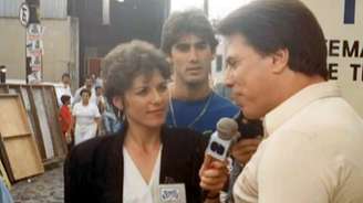 Olga Bongiovanni conseguiu uma entrevista exclusiva com Silvio Santos na sede do SBT em São Paulo, em 1988