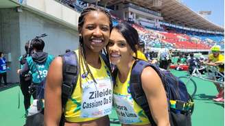 Zileide Cassiano e Débora Lima, medalhistas brasileiras no salto em distância feminino no Mundial de atletismo paralímpico (Divulgação/Comitê Paralímpico Brasileiro)