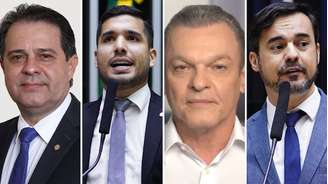 Evandro Leitão, André Fernandes, José Sarto e Capitão Wagner; os quatro são os os principais candidatos na disputa pela prefeitura de Fortaleza.