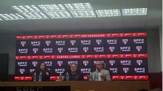 Lançamento da SPFC Academy foi anunciado pelos presidentes da Universidade do Futebol, Helena Rios, do São Paulo, Julio Casares e do Grupo SEB, Chaim Zaher.