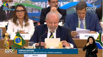  Luiz Inácio Lula da Silva (PT) em discurso na abertura da cúpula do G20, no Rio de Janeiro.