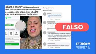 Post no Facebook engana ao dizer que Spotify está pagando usuários pela avaliação de cantores do ano