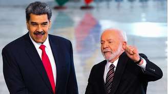 O Presidente do Brasil, Luiz Inácio Lula da Silva (PT) com Nicolás Maduro em maio de 2023, no Palácio do Planalto