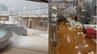 Treze passageiros e três tripulantes sofreram ferimentos leves.