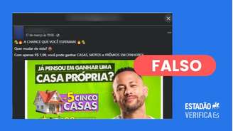 Postagem de sorteio da Viva Sorte direciona usuário a site fraudulento