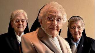 Três das voluntárias que participaram do Estudo das Freiras, em foto tirada em 2001