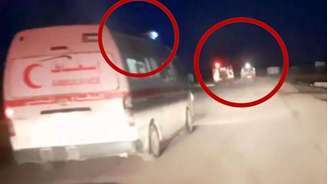 Frame de vídeo que, segundo o Crescente Vermelho Palestino, foi encontrado no celular de um paramédico morto.