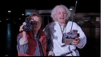 Michael J. Fox e Christopher Lloyd em 'De Volta para o Futuro', de 1985