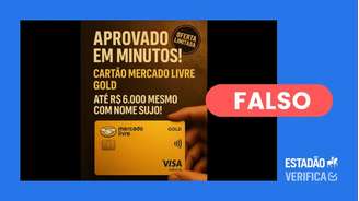 Mercado Livre não possui cartão de crédito Gold, ao contrário do que anuncia postagem