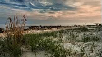 Uma praia em Watch Hill, Westerly, RI