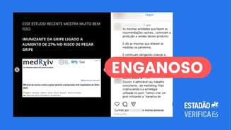 Postagem distorce artigos para desinformar sobre vacina contra gripe