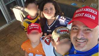 Arpineh e o marido, Arthur, com os filhos em uma época mais feliz, antes de os agentes de imigração chegarem à casa da família