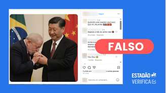 Imagem em que Lula beija mão de Xi Jinping tem indícios de IA