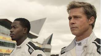 Brad Pitt e Damson Idris em cena de 'F1', que chegará ao streaming da Apple TV