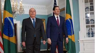 Vieira (na foto, à esq.) e Rubio se reuniram na sede do Departamento de Estado, em Washington