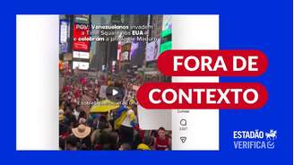 Vídeo viral é de manifestação de 2024 na Times Square, e não em alusão a prisão recente de Maduro.