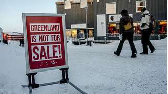 'A Groenlândia não está à venda!', diz a placa em Nuuk, capital da Groenlândia
