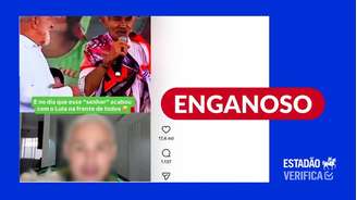 O conteúdo corta o vídeo original e não mostra que o homem continuou sua fala elogiando o presidente.