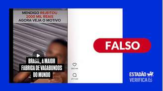 O mesmo homem que aparece em situação de rua nesse vídeo, está em outras postagens de um canal de encenações no TikTok, desempenhando outros papéis