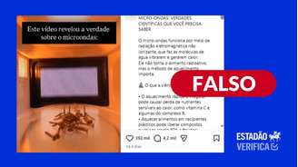 Vídeo apresenta informações falsas sobre micro-ondas.
