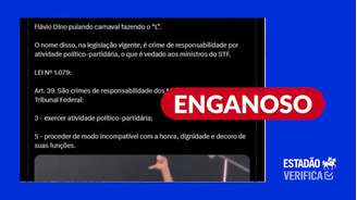Vídeo em que Flávio Dino ‘faz o L’ em carnaval é de 2023, e não recente