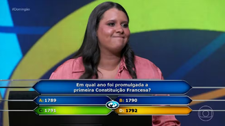 Participante do 'Quem Quer Ser Um Milionário’ erra pergunta e perde R$ 300 mil; saiba a resposta