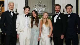 David Beckham e Victoria com seus quatro filhos